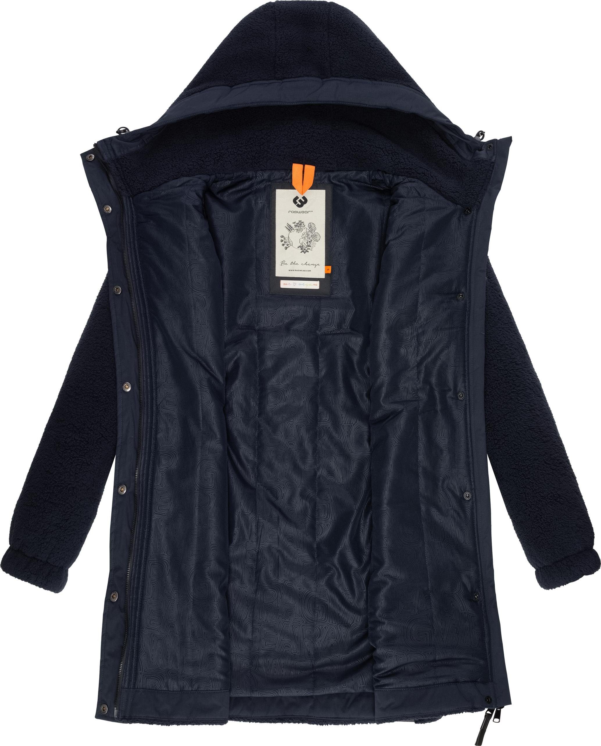 Ragwear Outdoorjacke Cousy flauschige Übergangsjacke mit Teddyfell und Kapuze