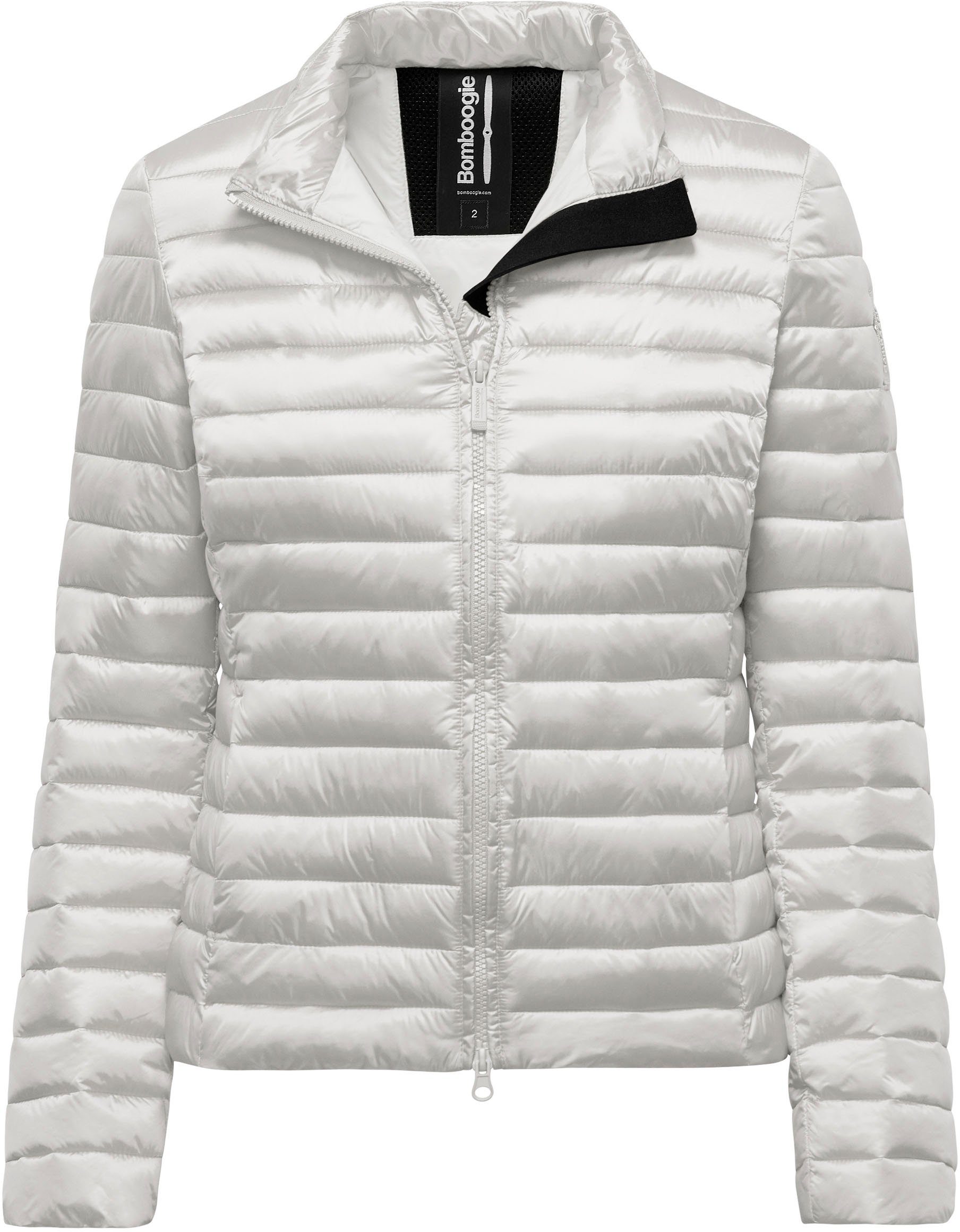 COLOUR JACKET WHITE Steppjacke 2-Wege-Reißverschluss OFF WOMAN mit NYLON BRIGHT Bomboogie