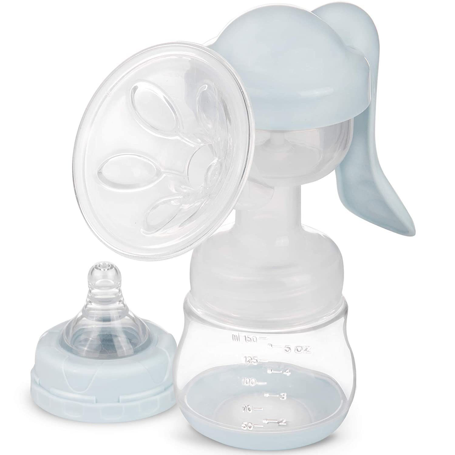 Berdsen Handmilchpumpe Handmilchpumpe Brustpumpe mit Massagefunktion 150ml, 1-tlg., Massagekissen