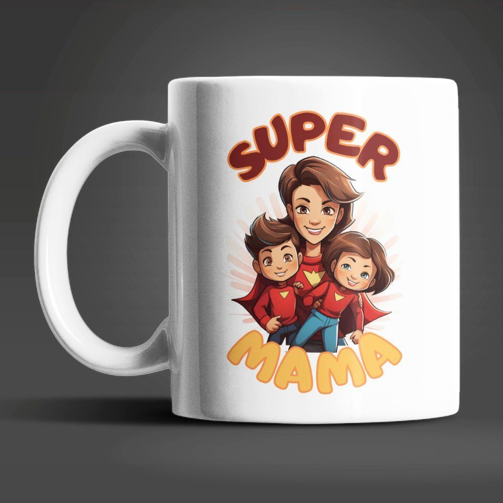 WS-Trend Tasse Super MAMA Kaffeetasse Teetasse Geschenkidee Geschenk, Keramik