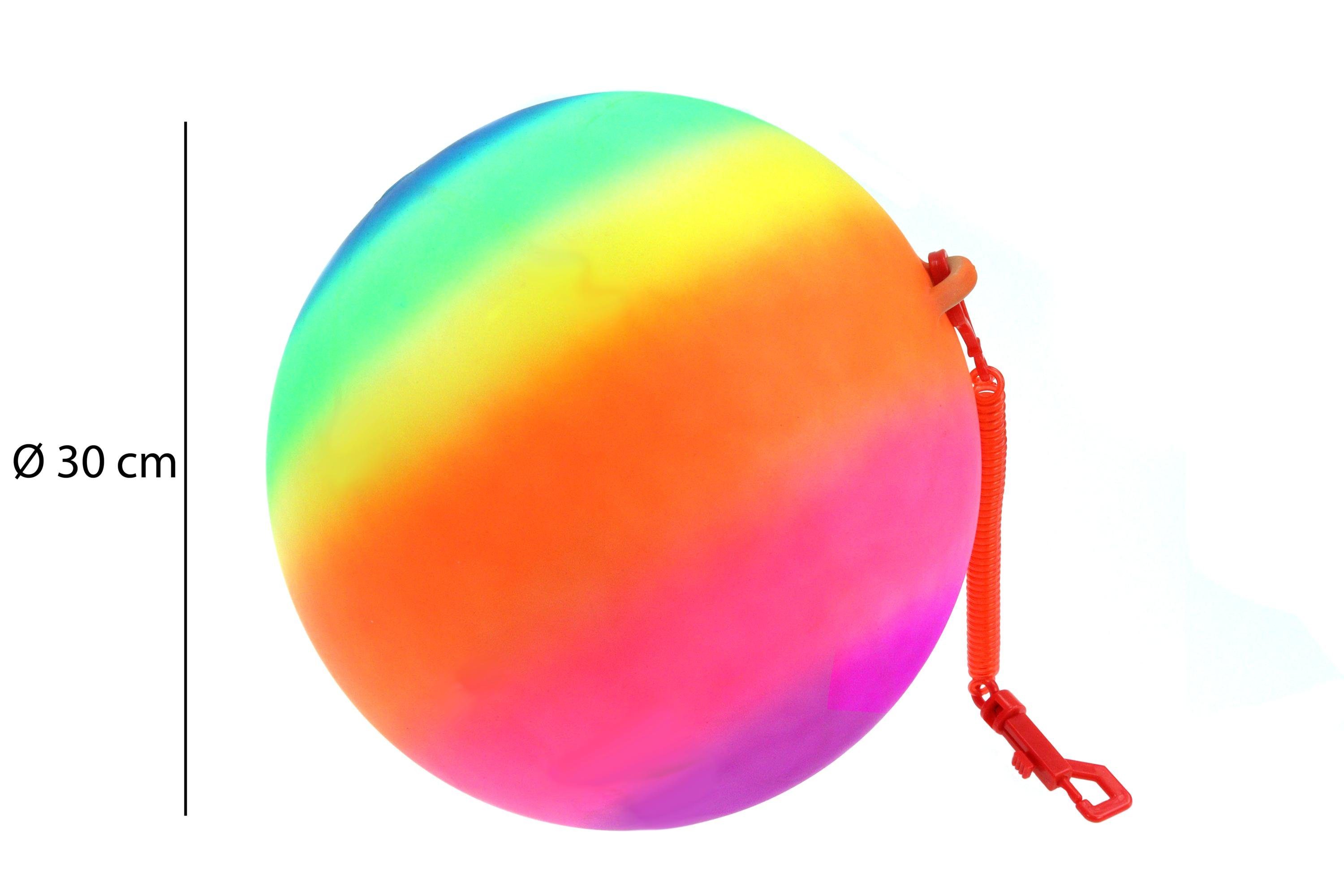 inklusive Kickball ELLUG Spielball Returnball als Ø Regenbogenball 30cm / Halterung