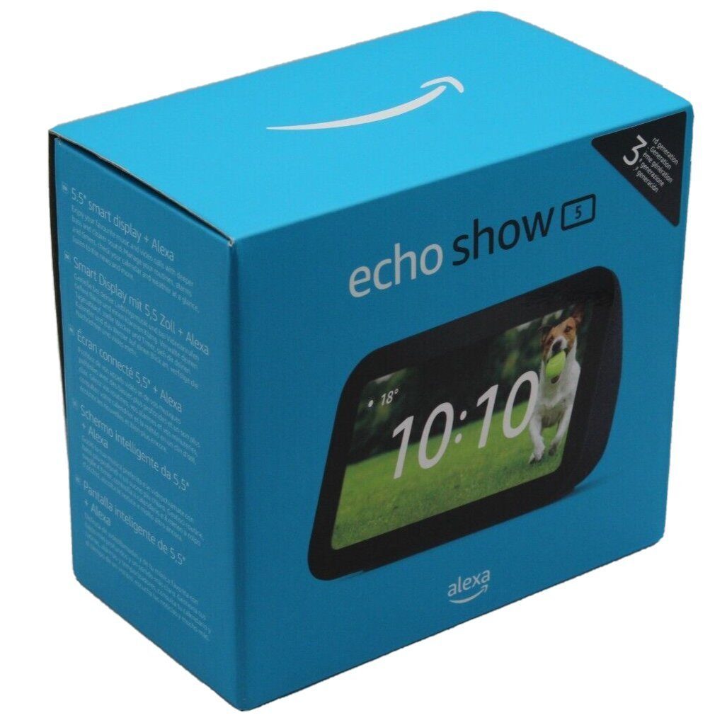 Amazon Echo Show 5 3. Generation 2023 Smart Speaker (WLAN (WiFi), Bluetooth, Bluetooth, mit Sprachsteuerung, Mikrofon- /Kamera-aus-Taste)