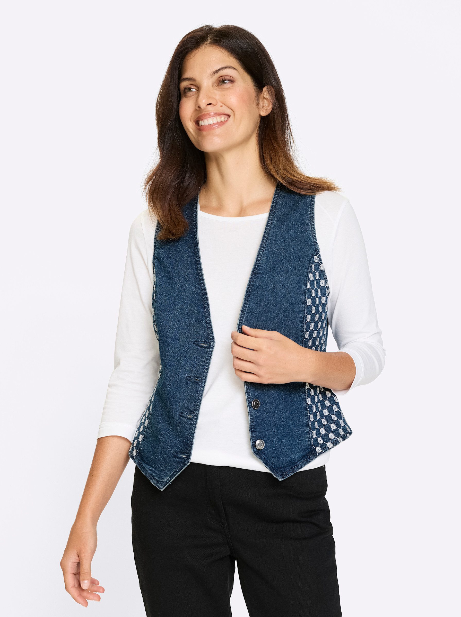 Sieh an! Jerseyweste Jeans-Weste günstig online kaufen