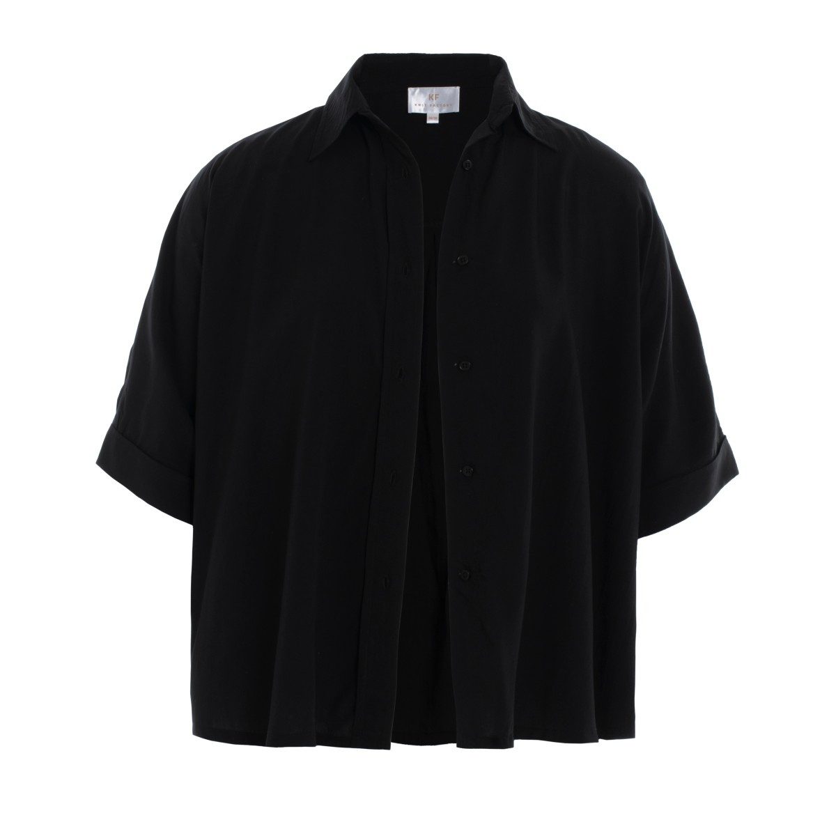 Knit Factory Klassische Bluse Nova Bluse Schwarz 36/38 (Set, 1-tlg., Spar-Set) Strick accesoires Wohnen sale winter herbst deko mode Damen Herren