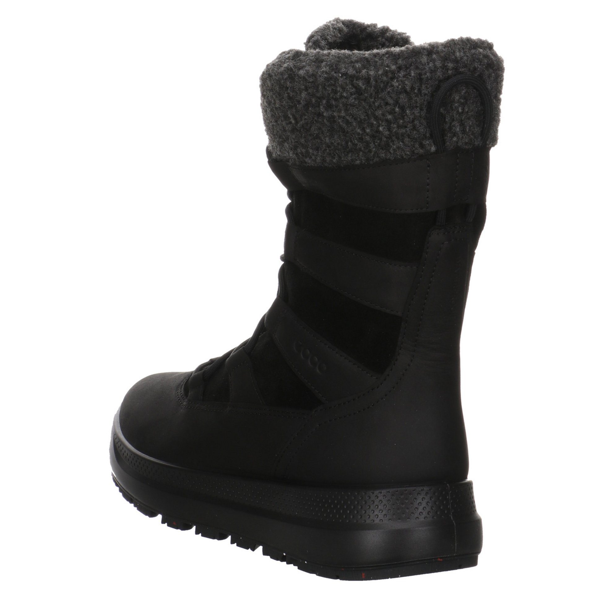 Ecco Damen Stiefel Schuhe Freizeit Leder-/Textilkombination BLACK/BLACK Solice Stiefel Elegant Boots