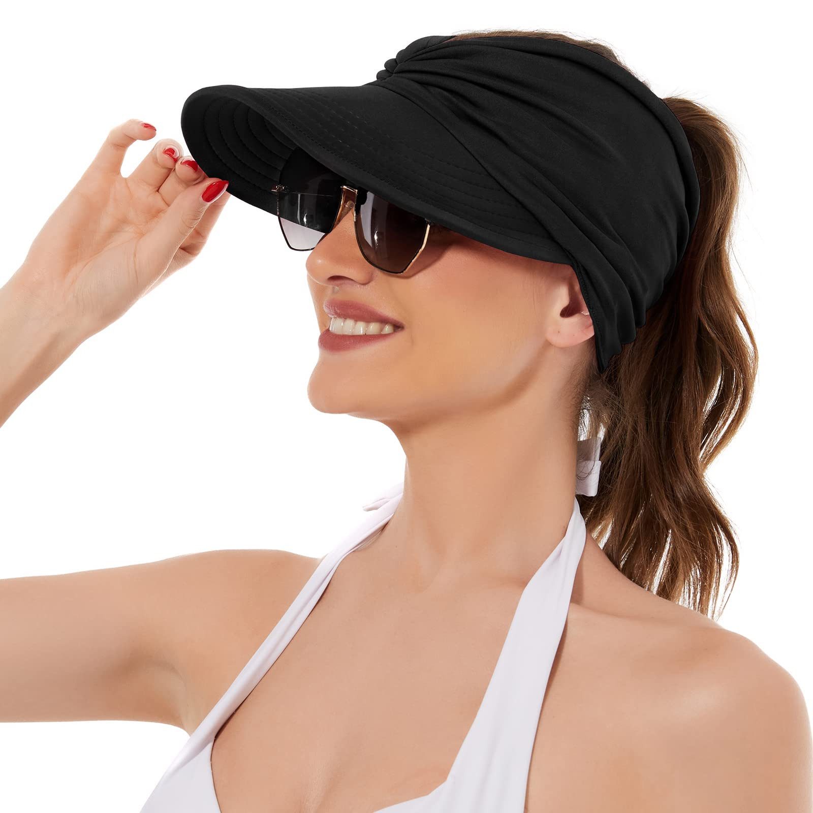 Cachito Strohhut Strohhut Sun Visor Hüte für Damen, verstellbare leichte Sommerhut