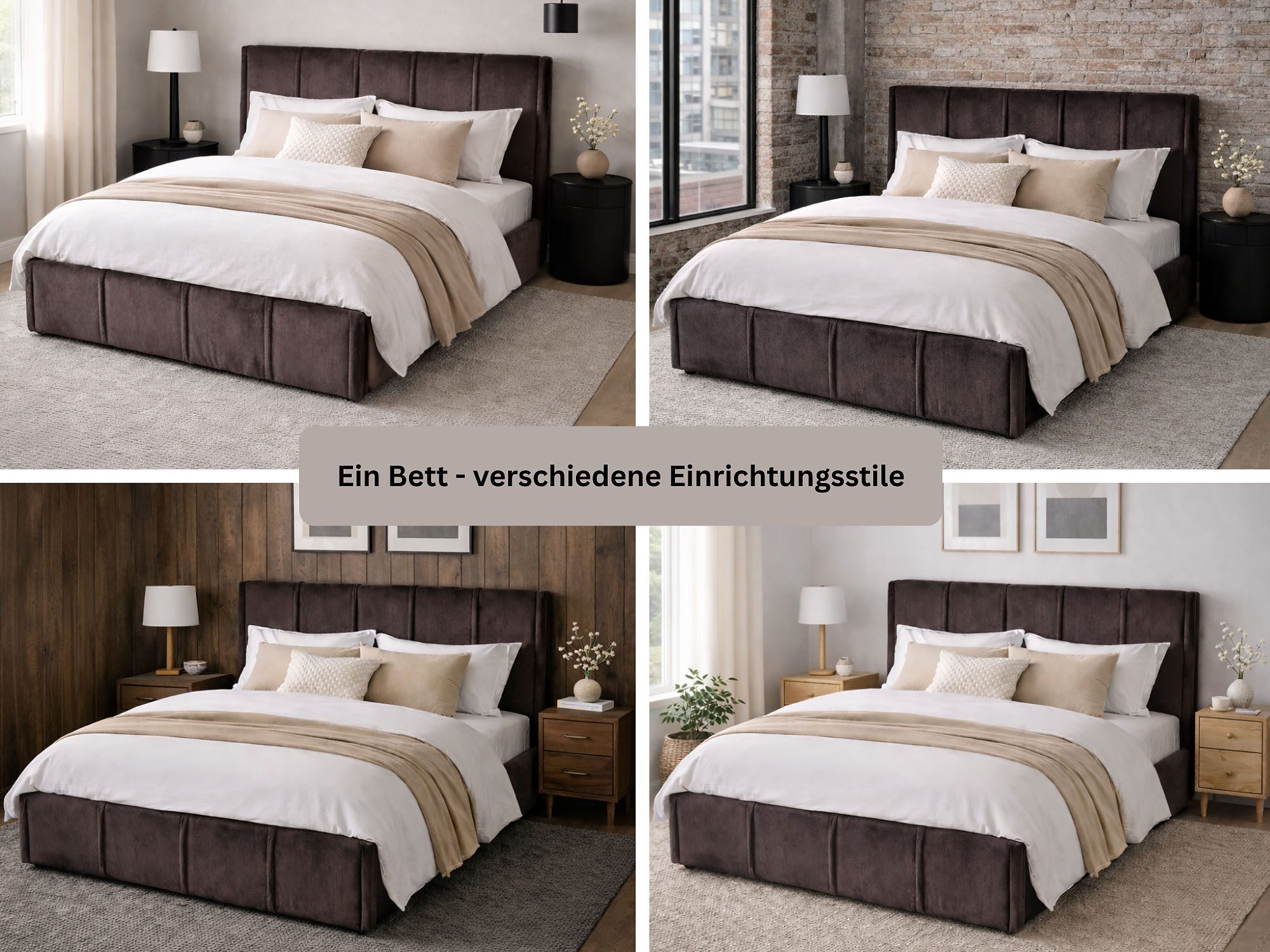 OTTO home Polsterbett EVELLINA in der Größe 180x200 cm, mit flauschigem Stoff bezogen, wahlweise mit Lattenrost und King-Matratze (28cm) – Bild 5 von 5