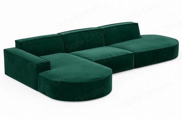 Sofa Dreams Ecksofa Design Stoffsofa Samtstoff Ecksofa Alegranza L Lounge Stoff Sofa, Loungesofa