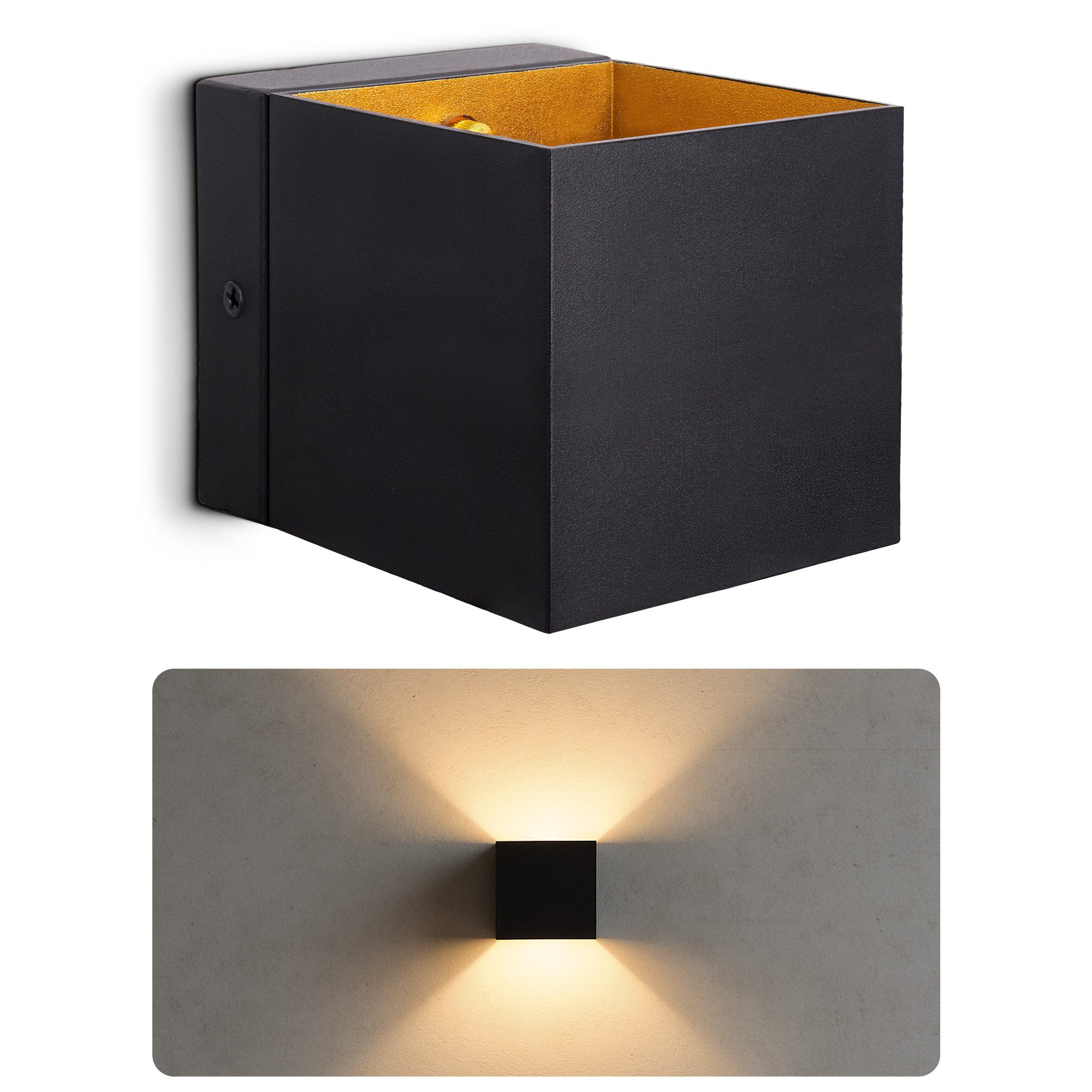SSC-LUXon LED Wandleuchte LED Wandleuchte EPITA schwarz Up Down mit G9 Birne 3W dimmbar warmweiß, Warmweiß