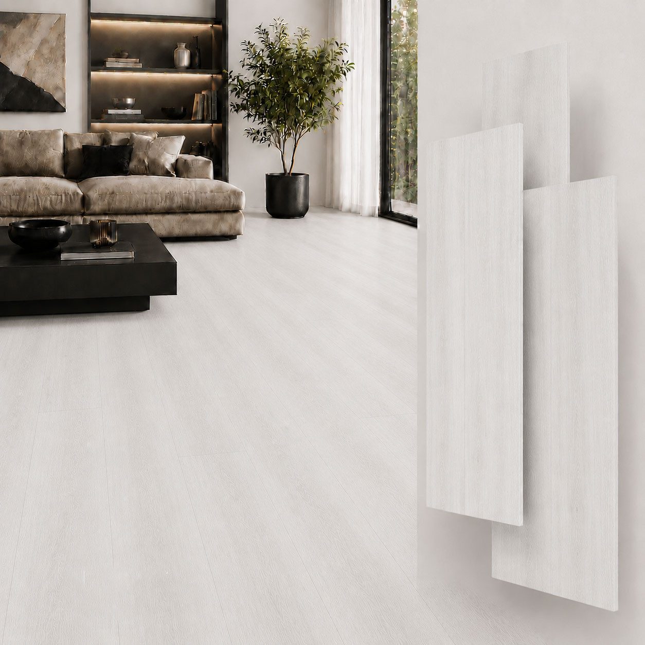 NoblesBox Designboden SPC Klick-Vinylboden 5 mm mit Trittschalldämmung in Holzoptik, kleberfrei, mit Trittschalldämmung, wasserfest, pflegeleicht