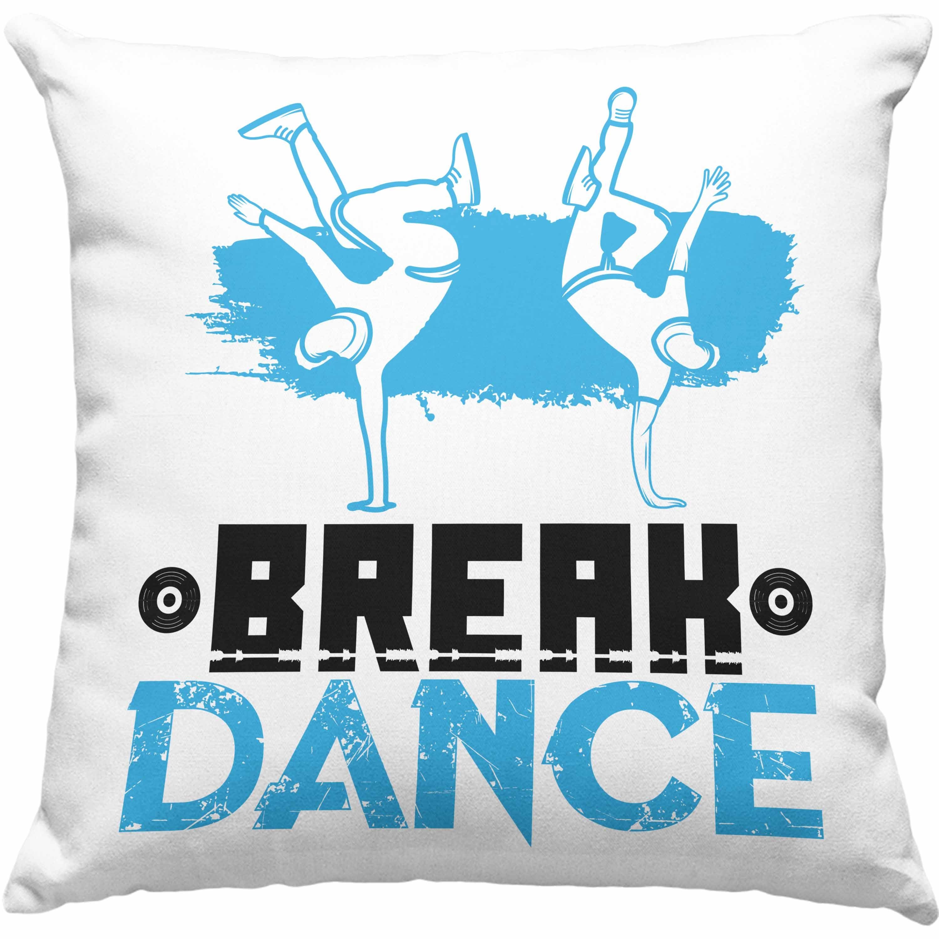 Trendation Dekokissen Trendation - Break-Dance Kissen Geschenk Jungs Breakdancer Geschenkidee Geburtstag Weihnachten Dekokissen mit Füllung 40x40 Grau