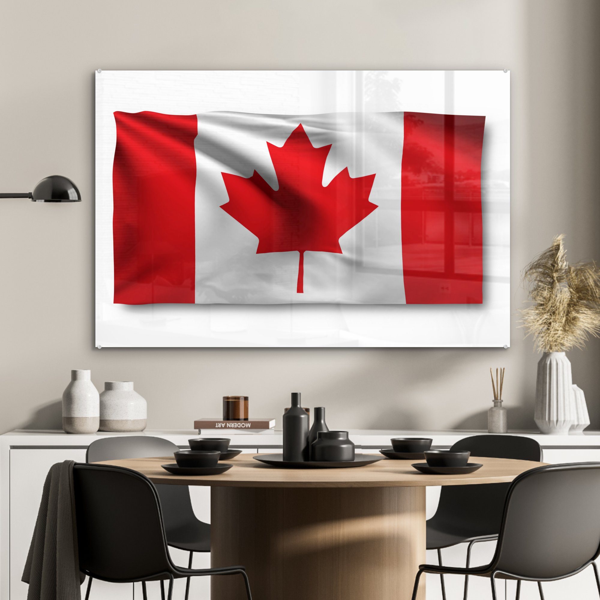 MuchoWow mit Schlafzimmer Kanada St), Wohnzimmer (1 Wellen & Schatten, Flagge Acrylglasbilder und von Acrylglasbild
