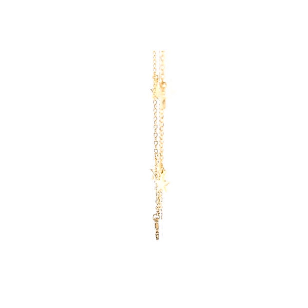 Cavill Silberkette Silbercollier 925 vergoldet mit Stern-Anhänger, 45,5-49,5 cm (1-tlg)