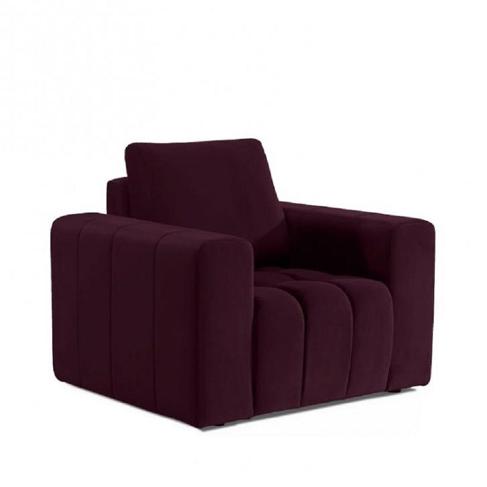 JVmoebel Sessel Sessel Couch Polster Sofa Relax Luxus Leder Lounge Sitzer Violett Club