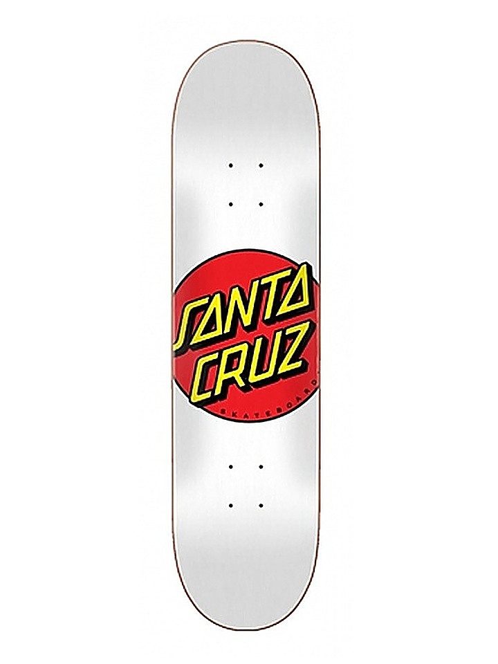 Santa Cruz Skateboard Santa Cruz Classic Dot Skateboard Deck - 8.0" (White)