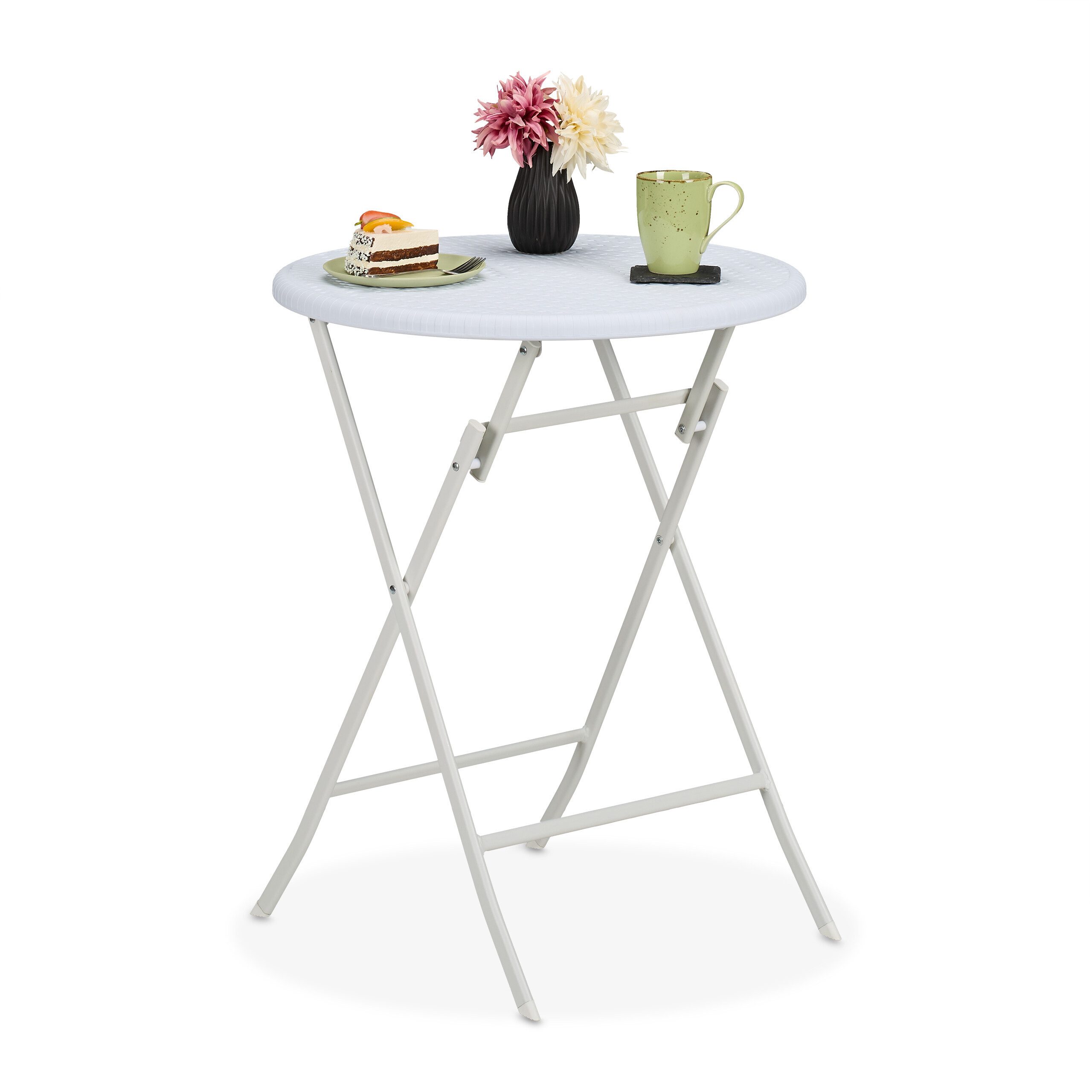 relaxdays Gartentisch Runder Gartentisch in Rattan-Optik, günstig online kaufen