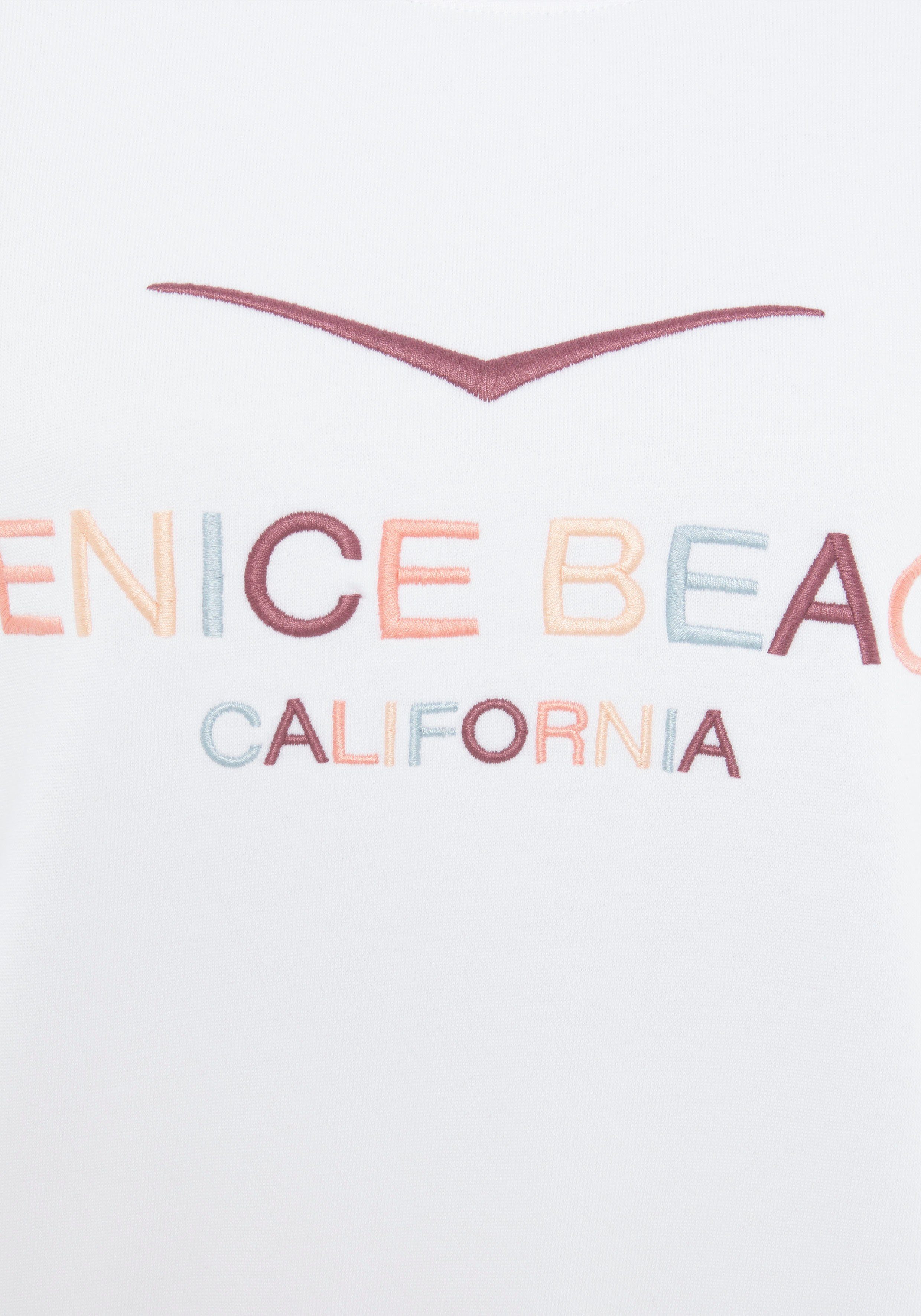 Venice Beach Sweatshirt mit großer Logostickerei, sportlich-casual