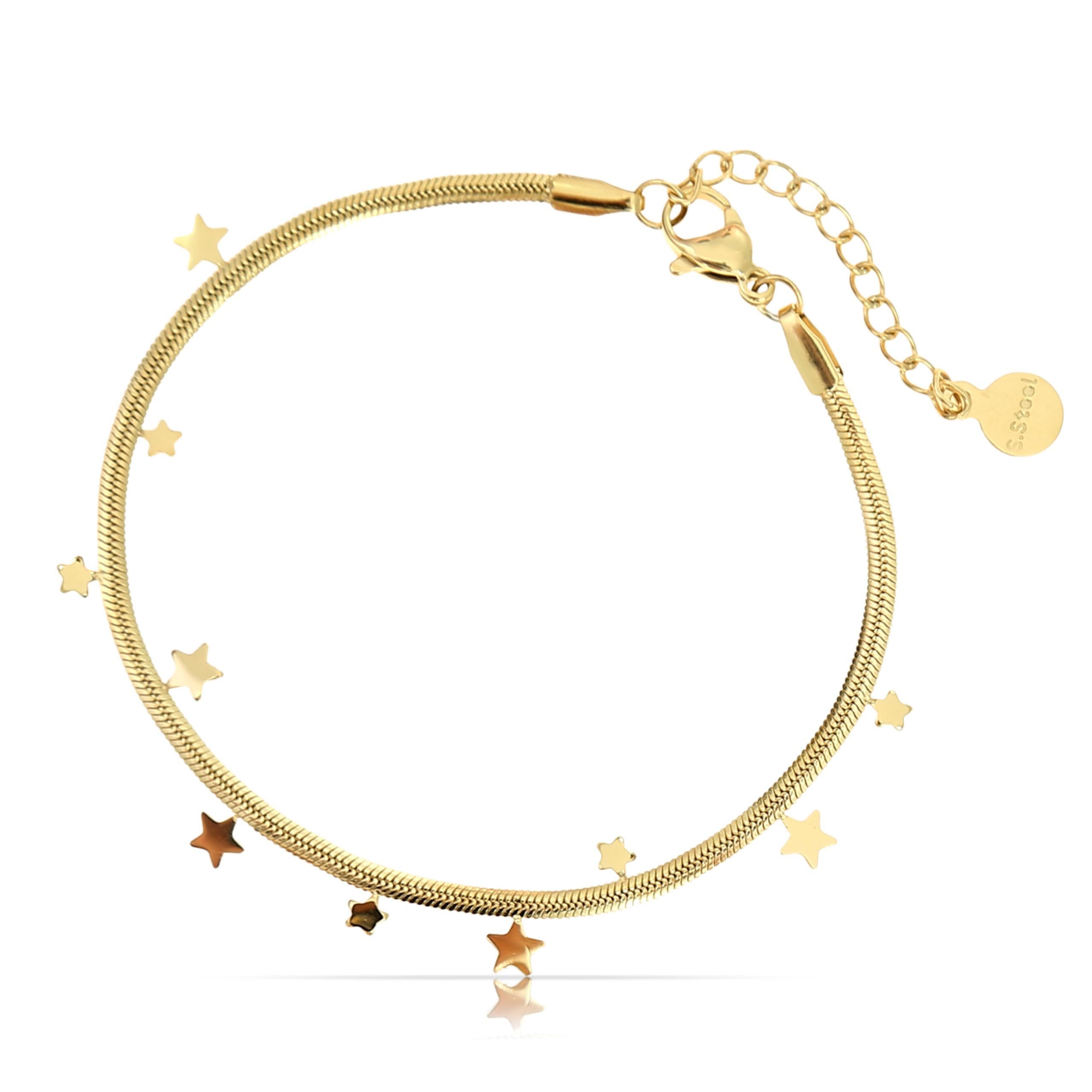 Made by Nami Armkette Armkettchen für Frauen Gold im Schlangendesign mit Anhänger 16 + 4 cm, Wasserfest & Verstellbar Geschenkideen Frauen oder Mädchen