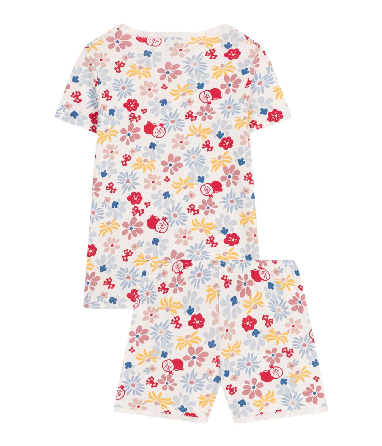 Petit Bateau Schlafanzug Petit Bateau kurz Pyjama creme mit Print allover Früchte