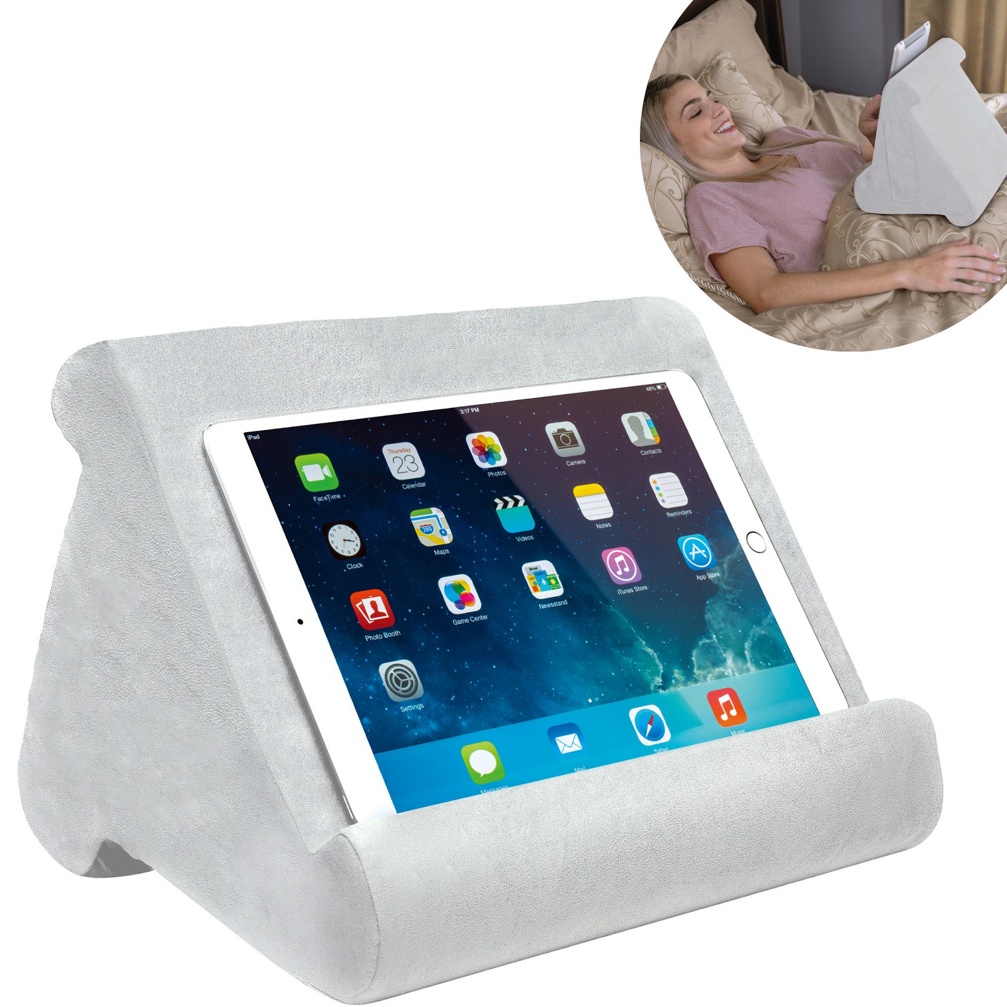 Venteo Buchkissen Support Pillow Pad, Spar Set, 1-tlg., 1er oder 2er Pack, Lesekissen und Tablet Kissen, wendbar, 3 Positionen