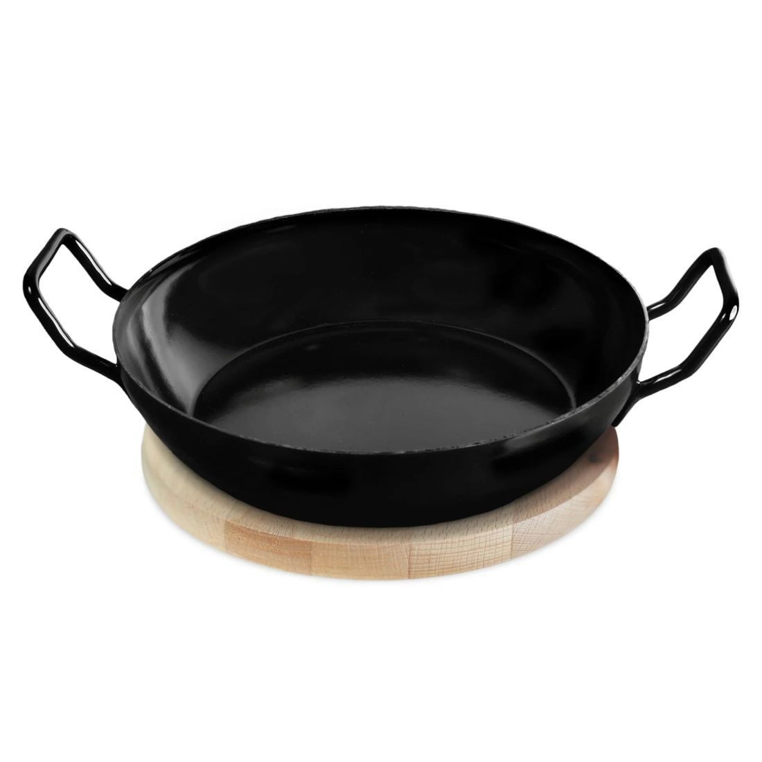 Westfalia Werkzeug Schmorpfanne Schlemmerpfanne mit Holzteller 20 cm