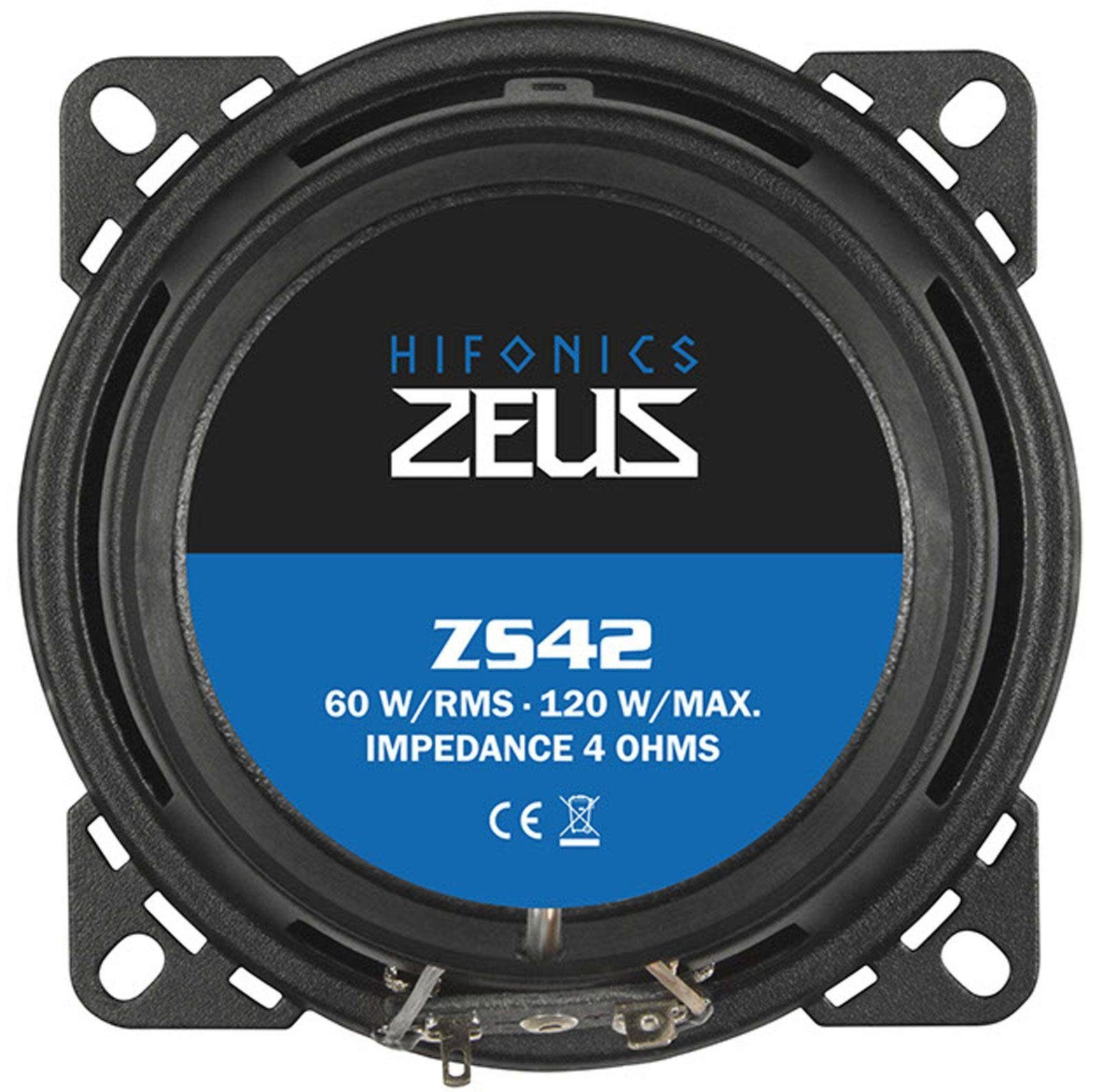 10cm 120 Zeus ZS-42 Koax 2-Wege Watt Auto-Lautsprecher Paar Hifonics