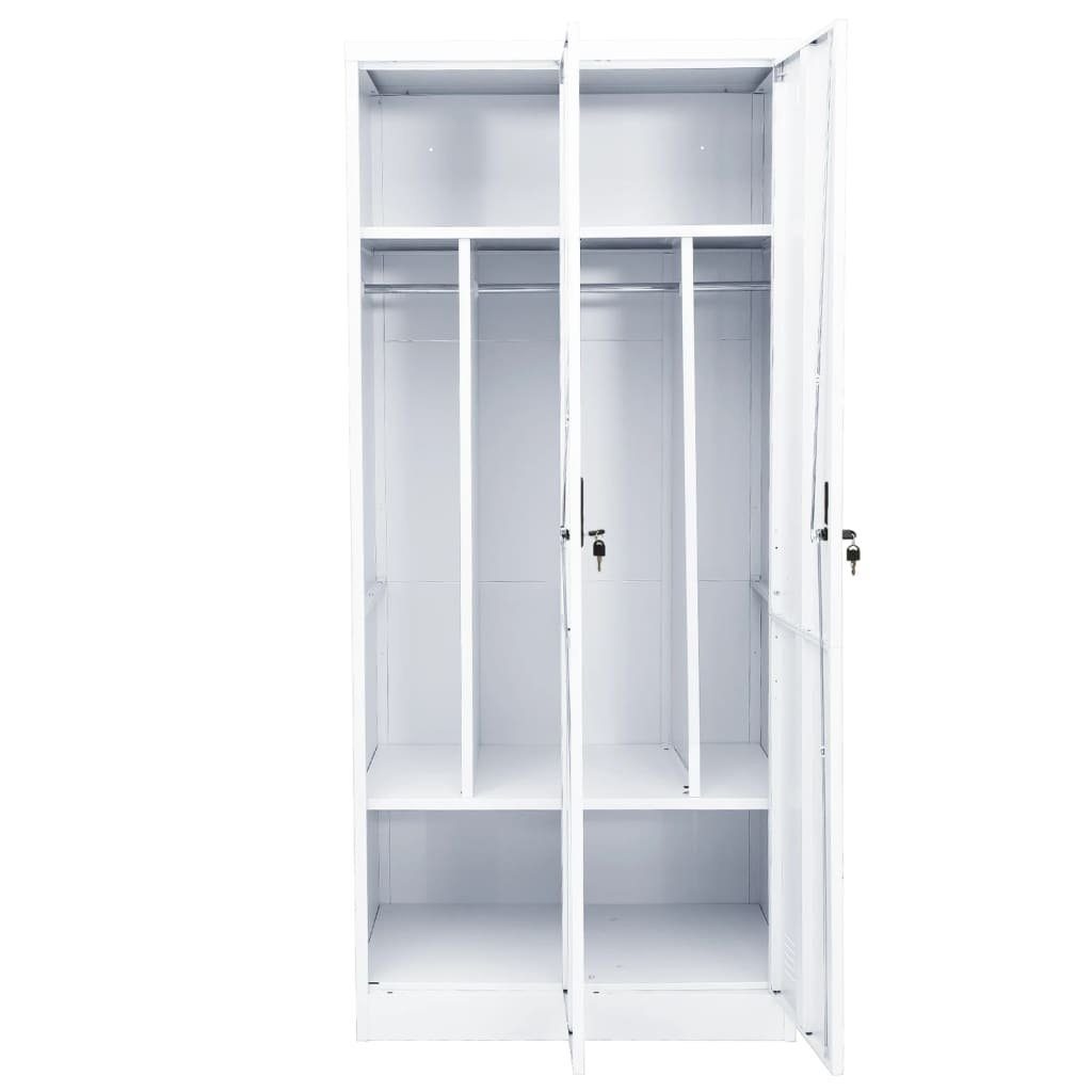 cm) 50x80x180 3006982 in mit Spind Türen Stahl (LxBxH: möbelando aus Weiß 2
