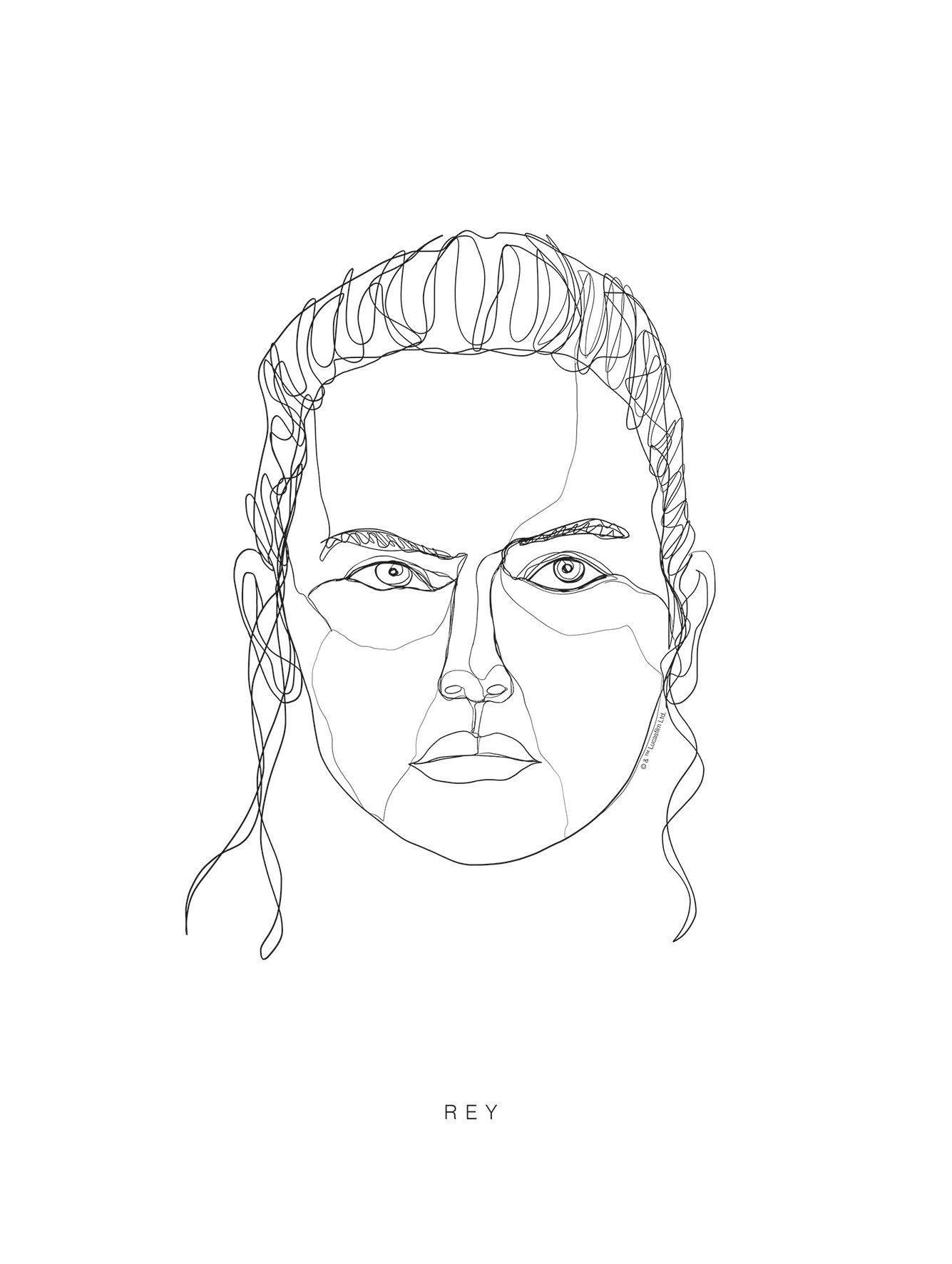 Komar Bild Star Wars Classic Force Faces Rey, Star Wars (1 St), Wandbild zur Dekoration im Kinderzimmer - ohne Rahmen