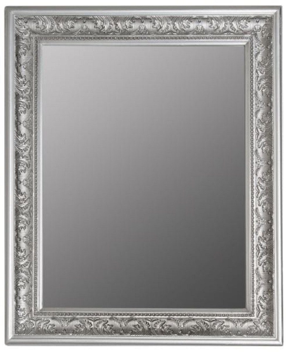 Casa Padrino Barockspiegel Barock Spiegel Silber 52 x H. 62 cm - Handgefertigter Barock Wandspiegel mit Facettenschliff und wunderschönen Verzierungen
