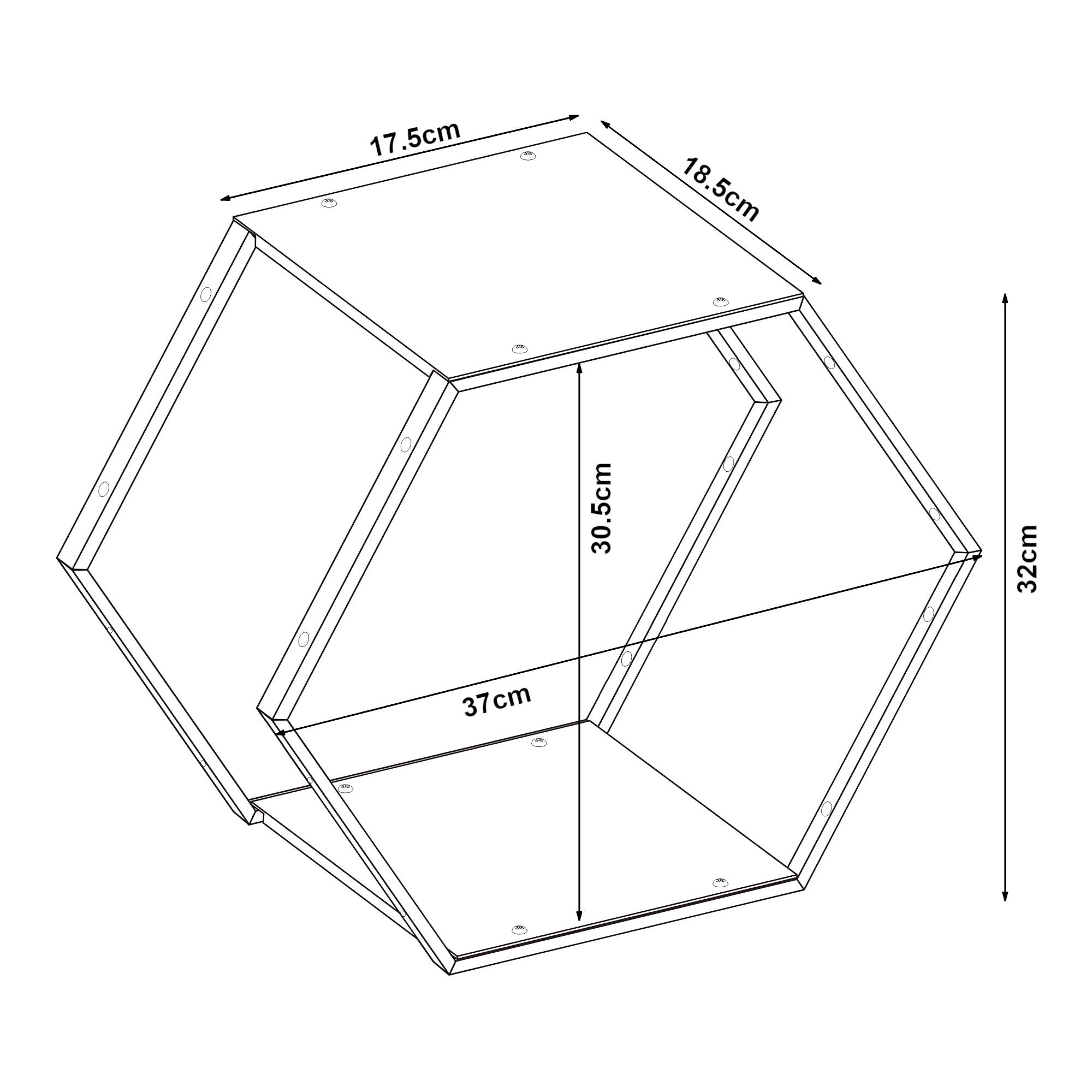 en.casa Regalelement, 3-tlg., »Tand« Regalset 32 x 37 x 19 cm Stahl Schwarz