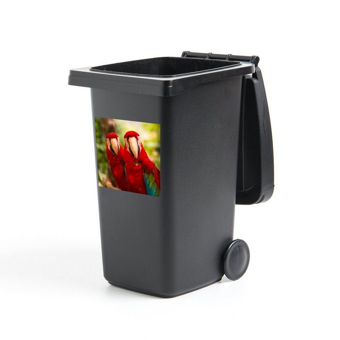 MuchoWow Wandsticker Papageien - Vögel - Dschungel (1 St) Mülleimer-aufkleber Mülltonne Sticker Container Abfalbehälter