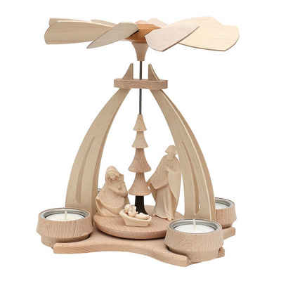 SIGRO Weihnachtsfigur Holz Teelicht-Tischpyramide Heilige Familie (Stück, 1 St)