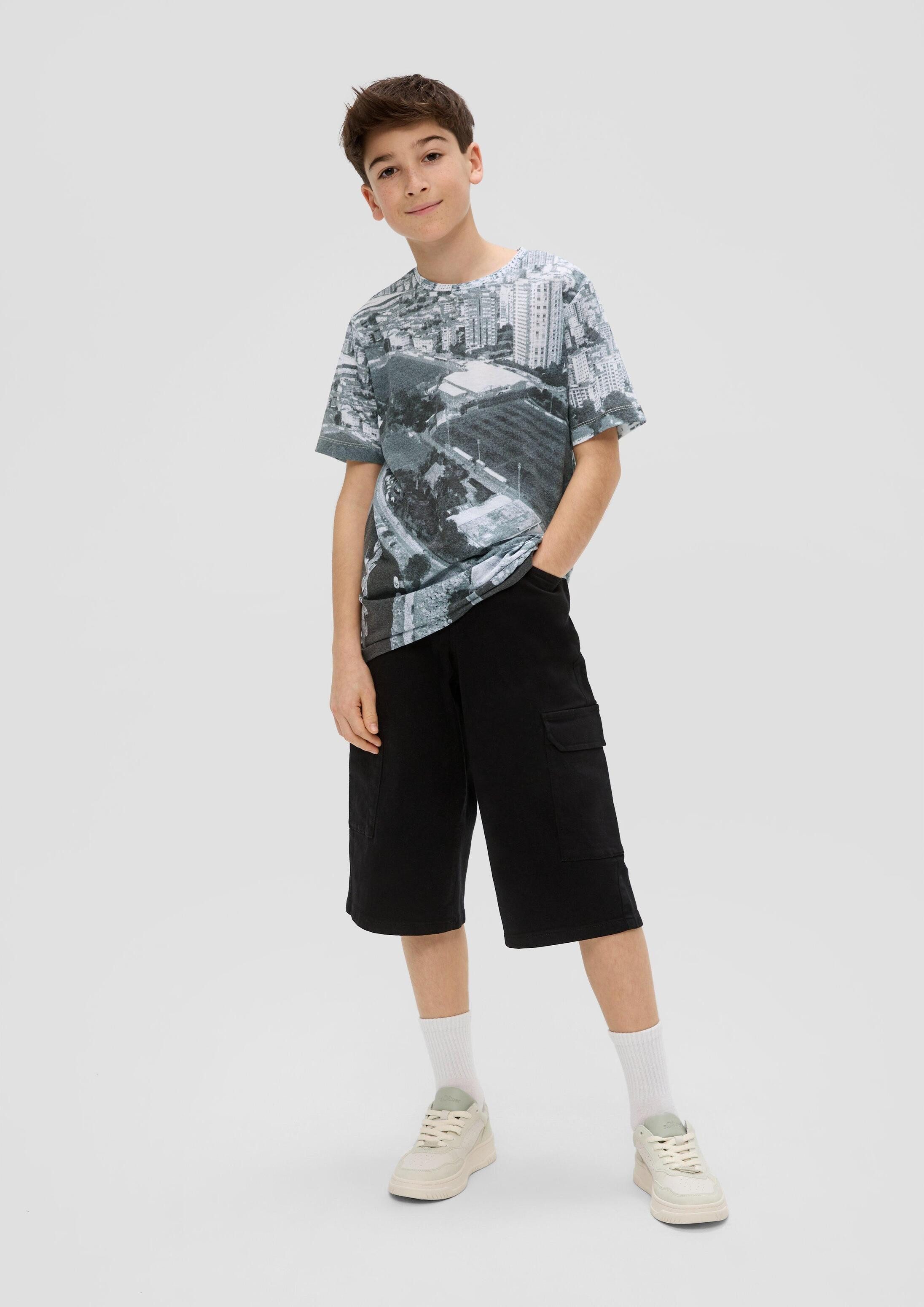 s.Oliver Kurzarmshirt T-Shirt T-Shirt mit All-over-Print