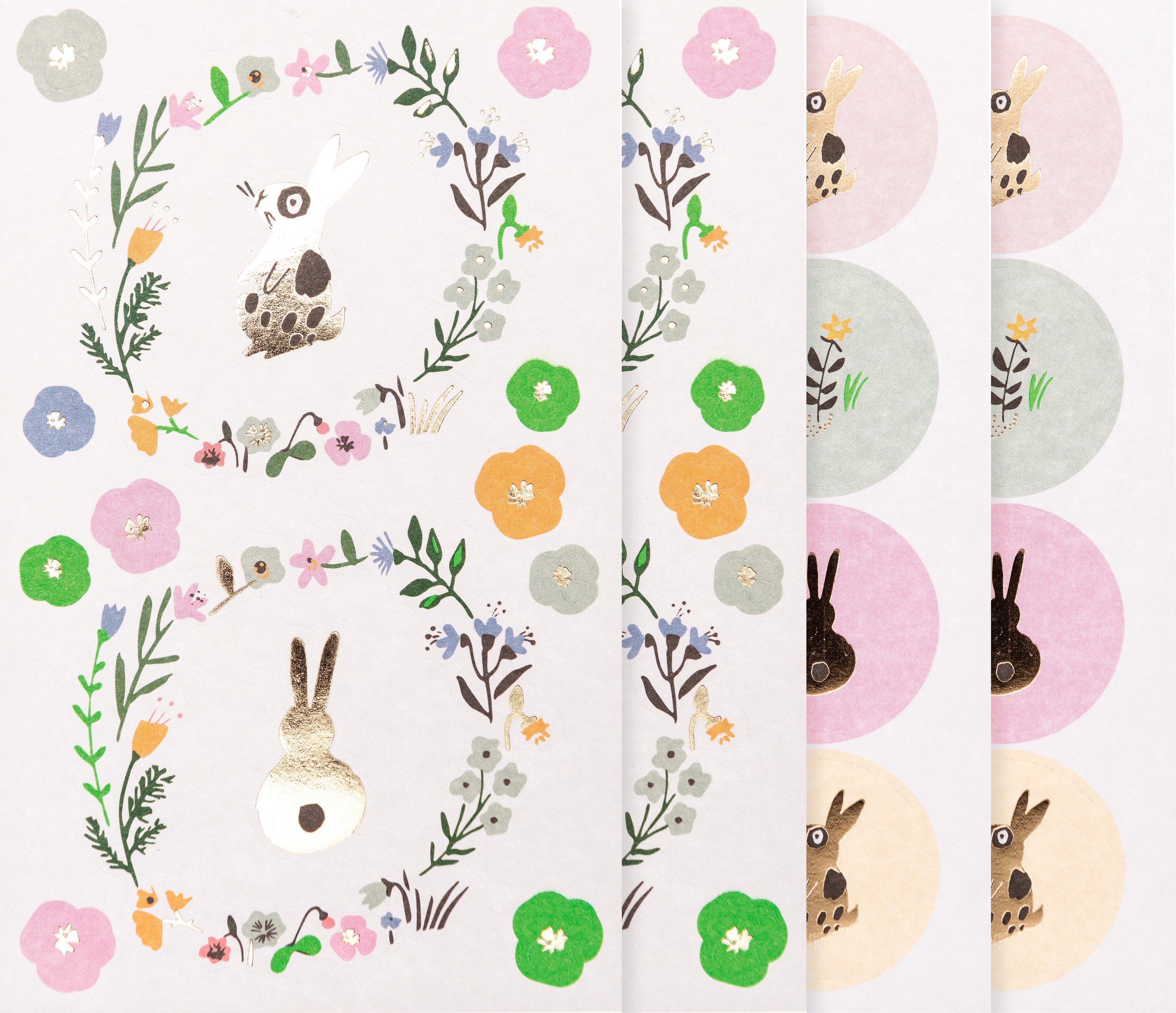 Rico Design Sticker Easter Bunny, (4-tlg), 4 Bogen