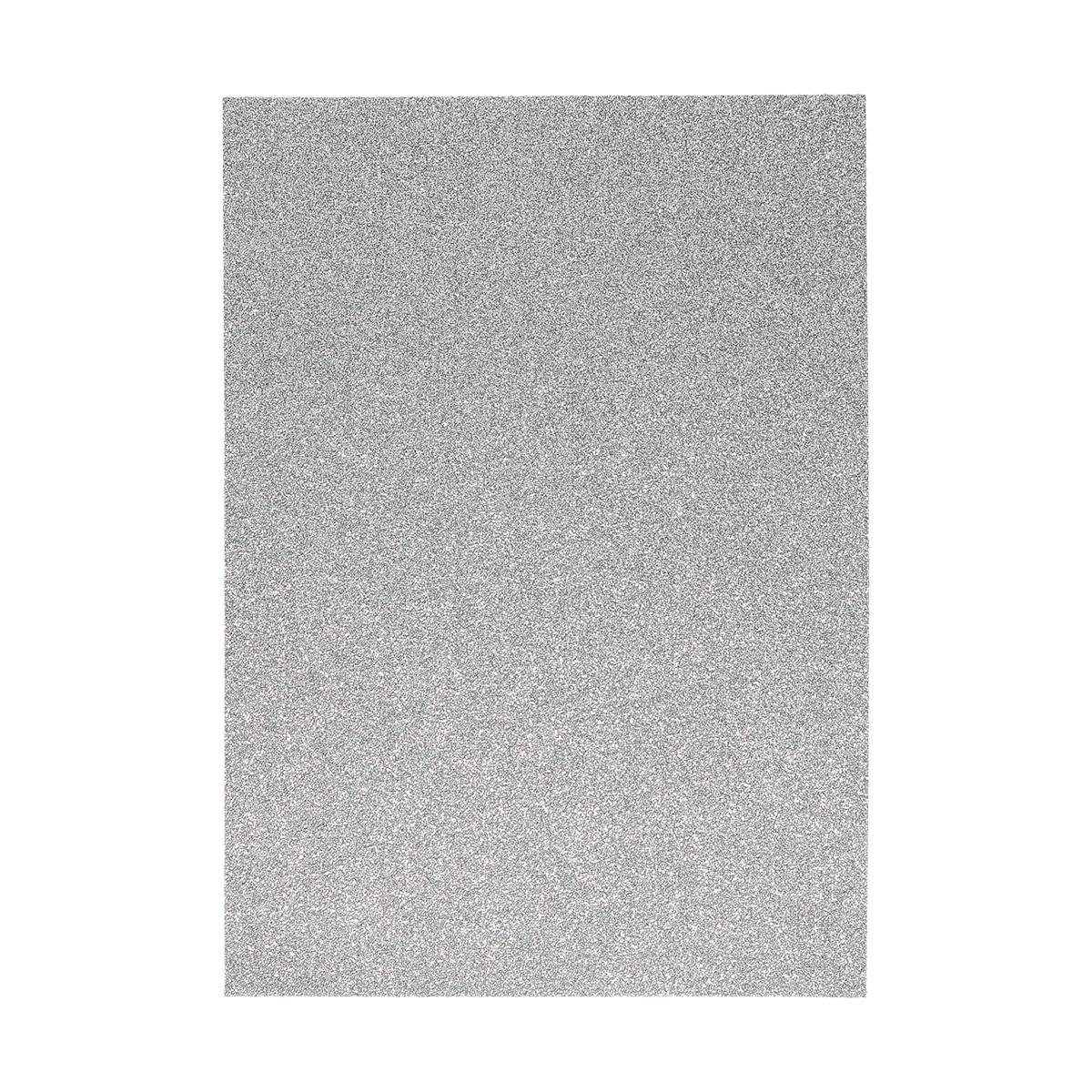 itenga Moosgummi Glitzer Moosgummi Platte - DIN A4 - SILBER - 1 Bogen