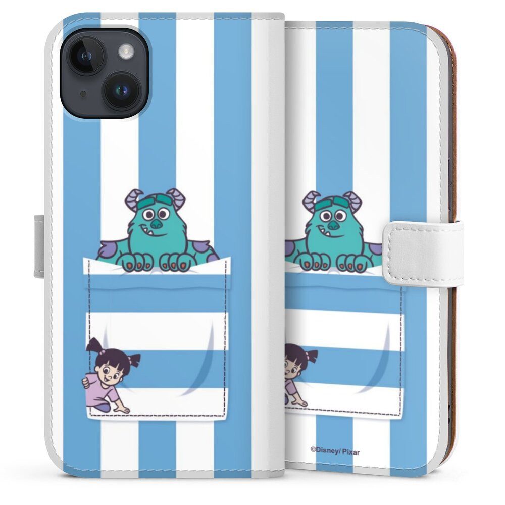 DeinDesign Handyhülle Disney Pixar Die Monster AG Fanartikel Monster AG Striped Pattern, Apple iPhone 14 Plus Hülle Handy Flip Case Wallet Cover