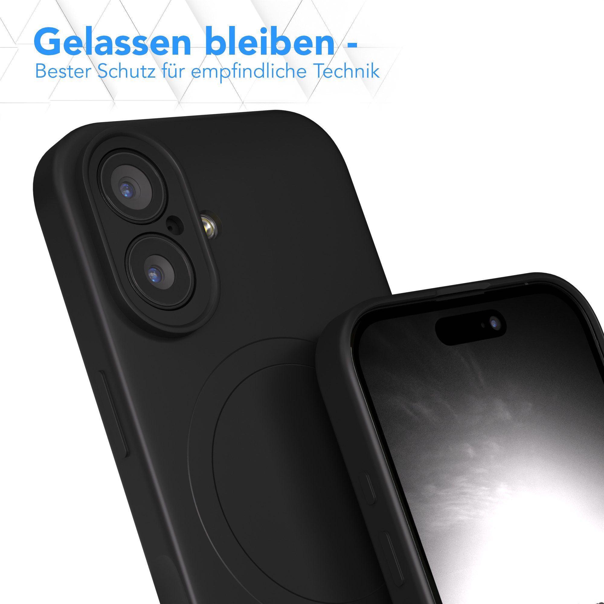 EAZY CASE Handyhülle für Apple iPhone 17 Hülle Silikon 6,3 Zoll, Schutzhülle mit MagSafe kratzfest Back Cover Kameraschutz Schwarz – Bild 4 von 5