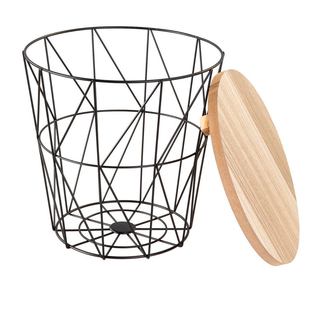 MICA Dekokorb Beistelltisch schwarz/braun - ca. günstig online kaufen