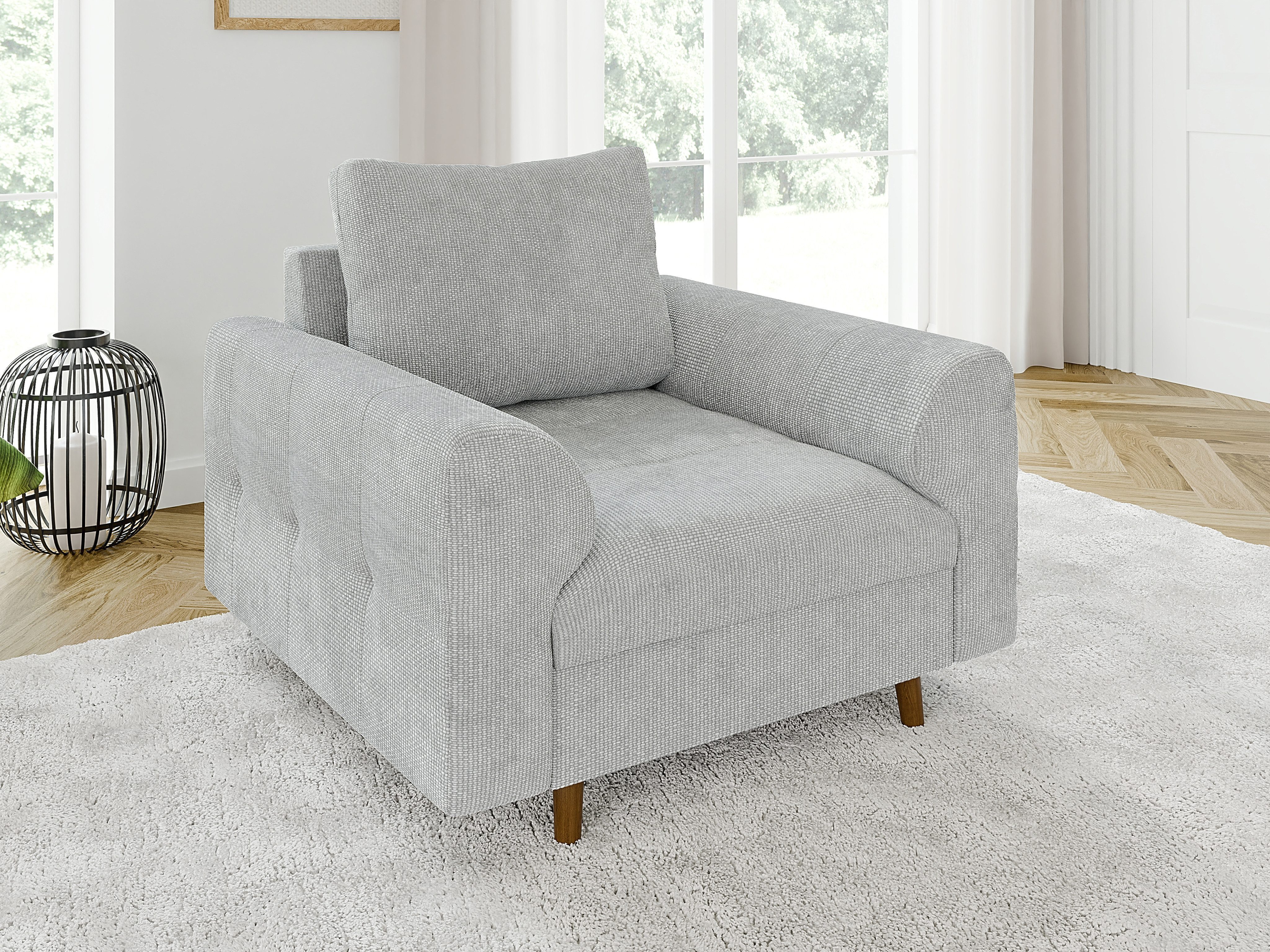 S-Style Möbel Sessel Kristian mit Holzfüßen im skandinavischen Stil aus Che günstig online kaufen