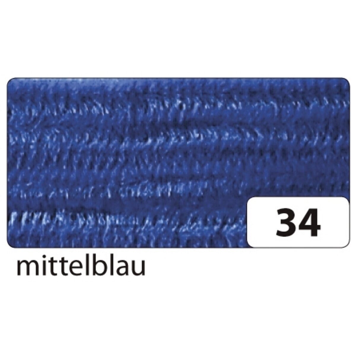 Folia Bastelfilz Chenilledraht - 8 mm 10 Stück mittelblau.