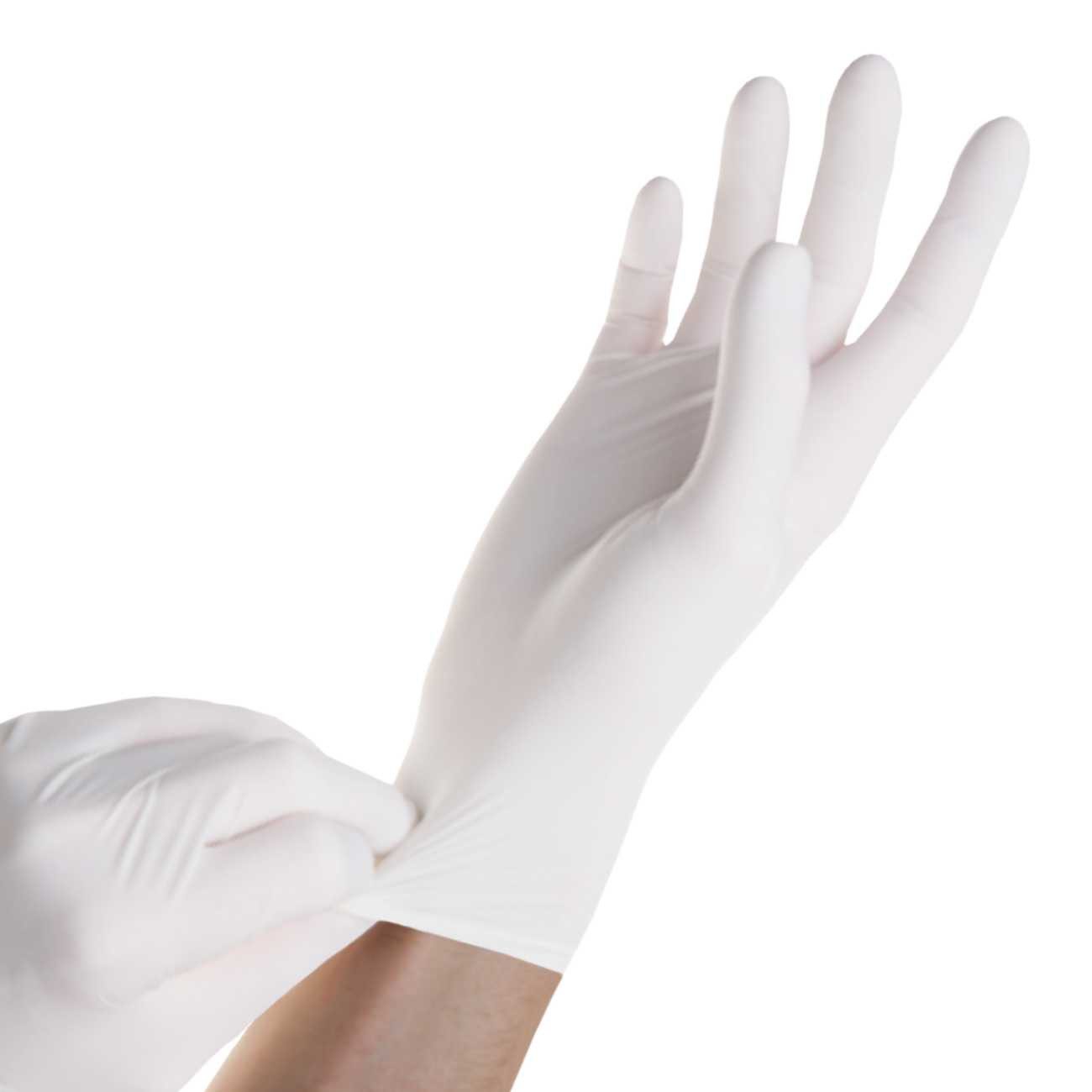SFM ® Einweghandschuhe EDELWHITES : puderfrei F-tex weiß Einmalhandschuhe Einweghandschuhe