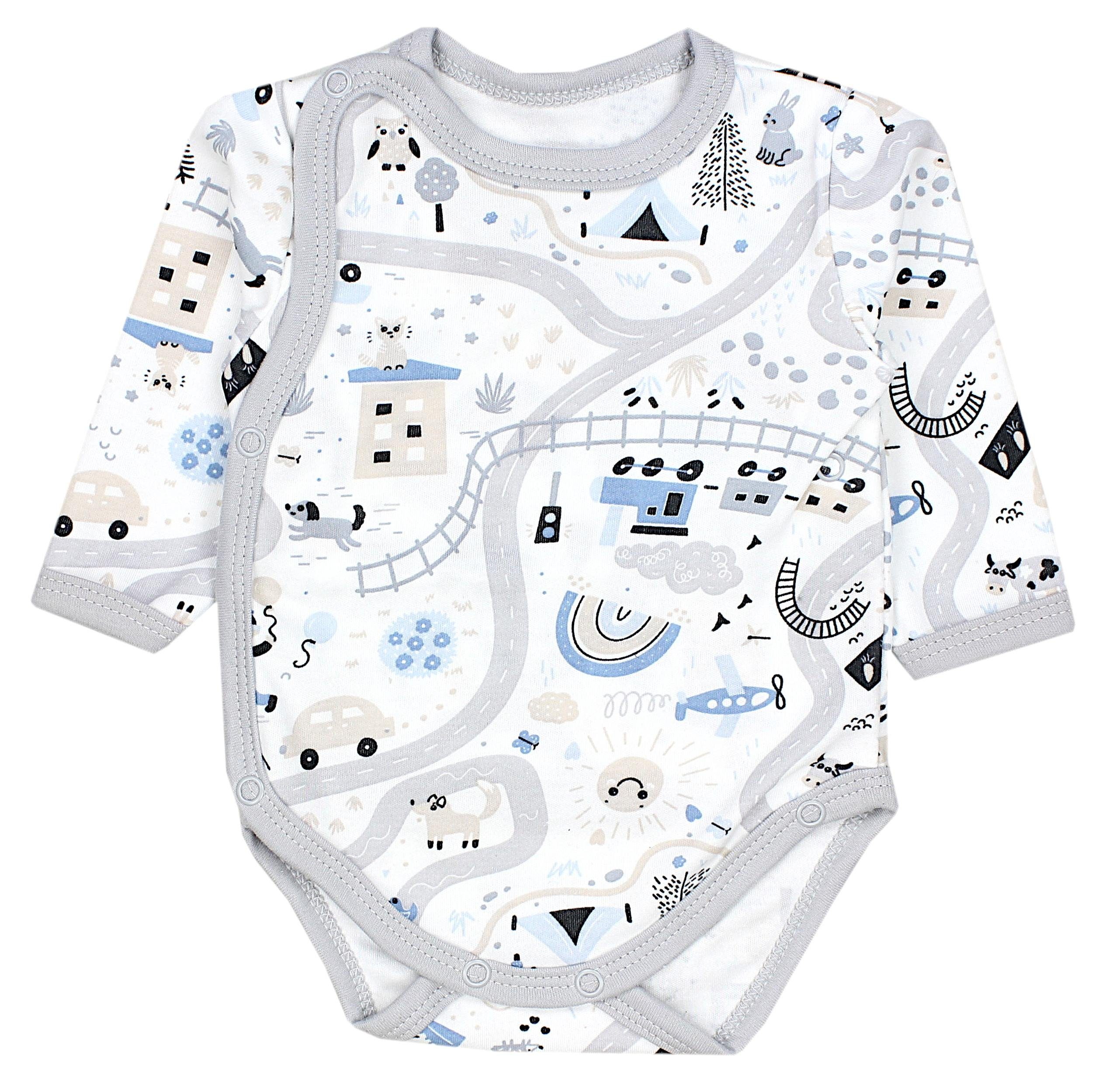 Unisex Wickelbody Baby 5er / Pack Wickelbody TupTam Langarm Junge Uni TupTam Print 8