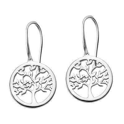 LOTUS SILVER Paar Ohrhänger Lotus Silver Lebensbaum 925 Silber (Ohrhänger), Ohrhänger für Damen 925 Sterling Silber, silber