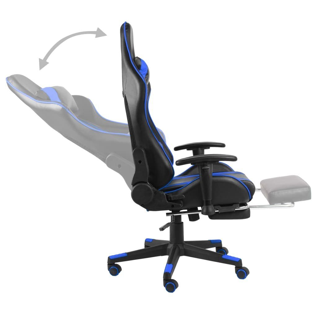 Blau furnicato Fußstütze Gaming-Stuhl PVC (1 Drehbar mit St)
