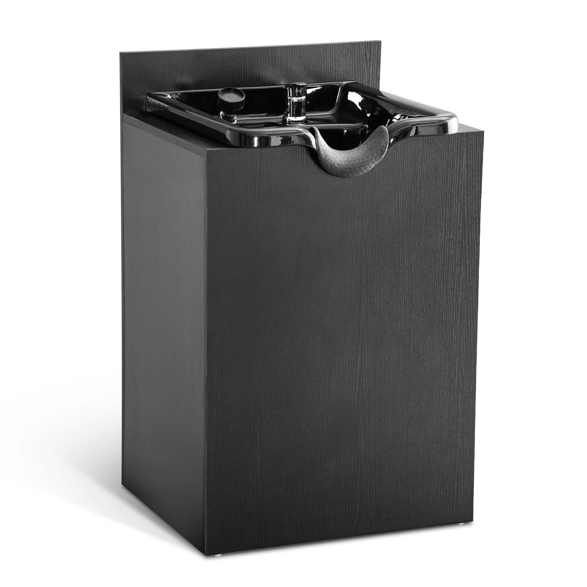 Barberpub Waschtisch Barberpub professionelle Waschtisch 7134BK, mit rückwärts Waschbecken, PVC+MFC, Schwarz, 58 × 47,5 × 95 cm