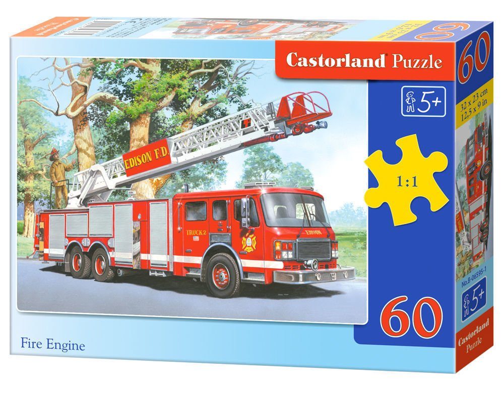 Castorland Puzzle Castorland B-06595-1 Fire Engine, Puzzle 60 Teile, Puzzleteile