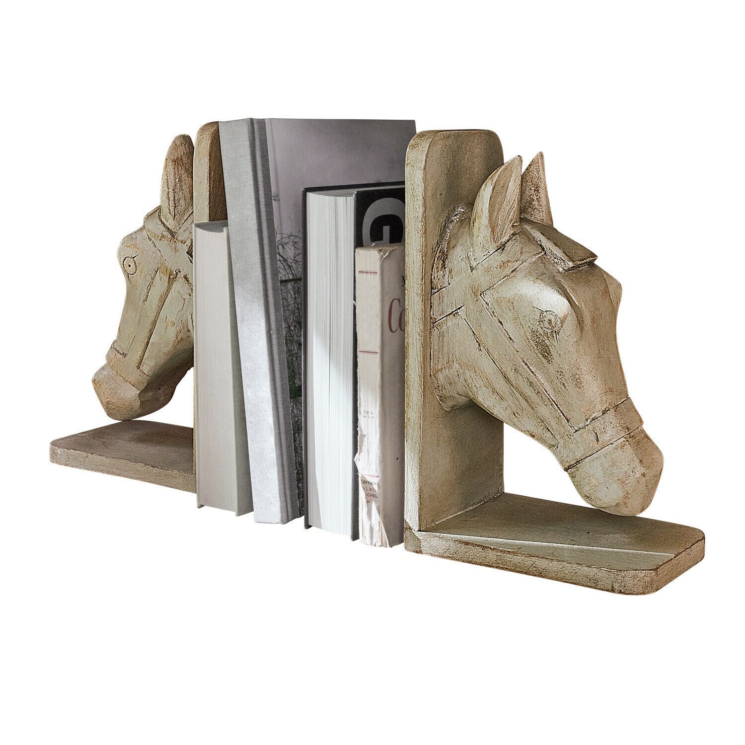 Dekoobjekt Buchstütze 2er Set Caravena creme