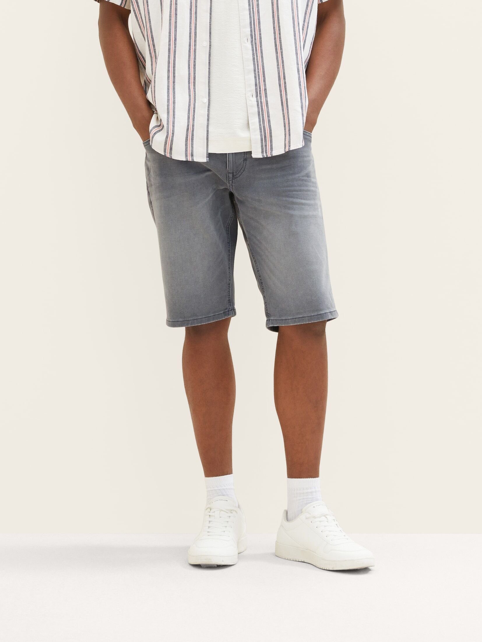 TOM TAILOR Bermudas Regular mid stone grey Josh Shorts used denim Slim