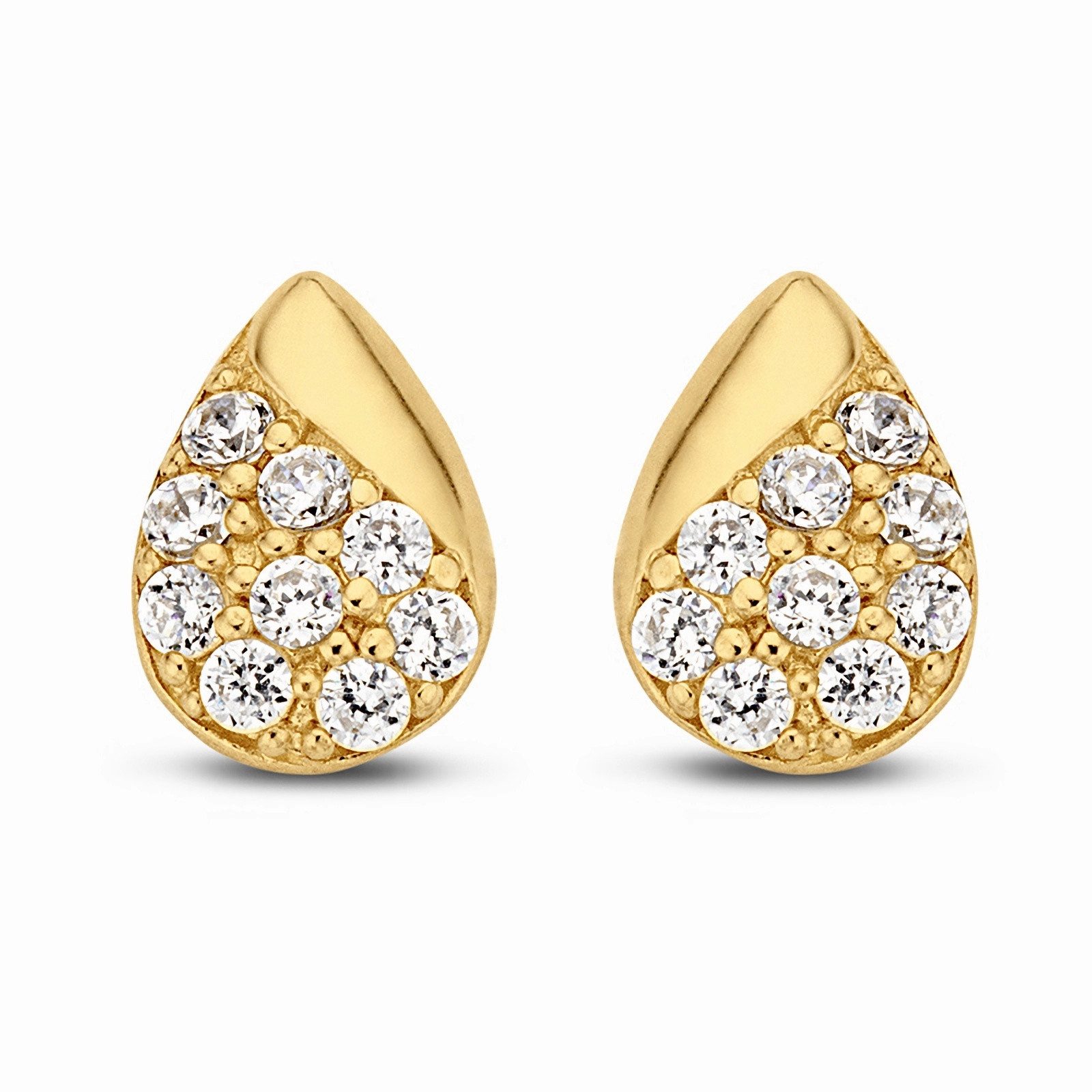 NICEANDnoble Paar Ohrstecker 585er Gelbgold Ohrstecker Tropfen Zirkonia günstig online kaufen