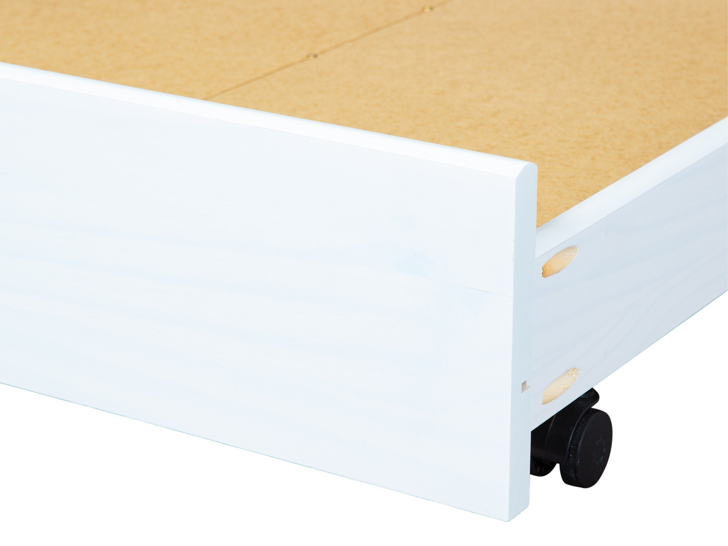 Inter Link Bettschubkasten aus Massivholz in Weiss (BxHxT: 199x22x94 cm)